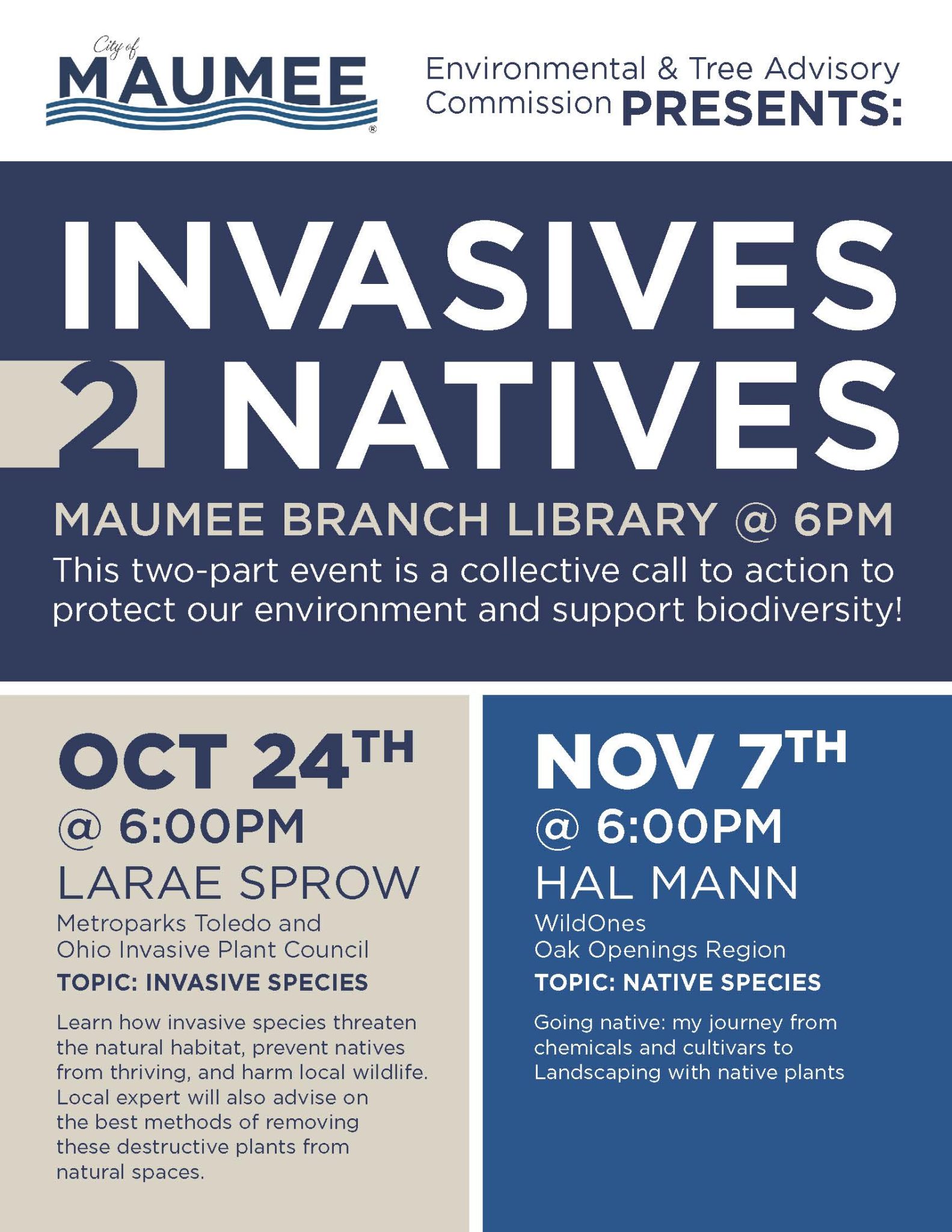 Environmental & Tree Advisory Commission Presents Invasive 2 Natives City of Maumee